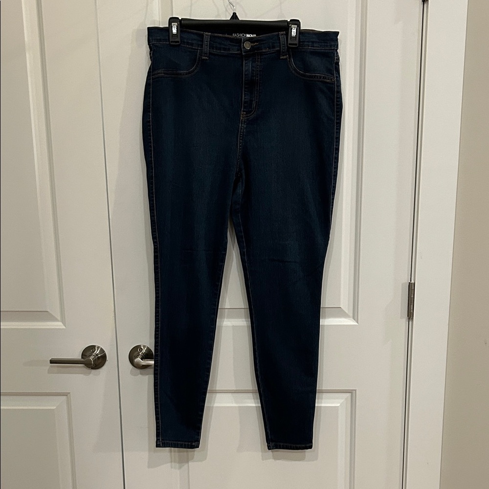 Fashion Nova Dark Blue Skinny Jeans